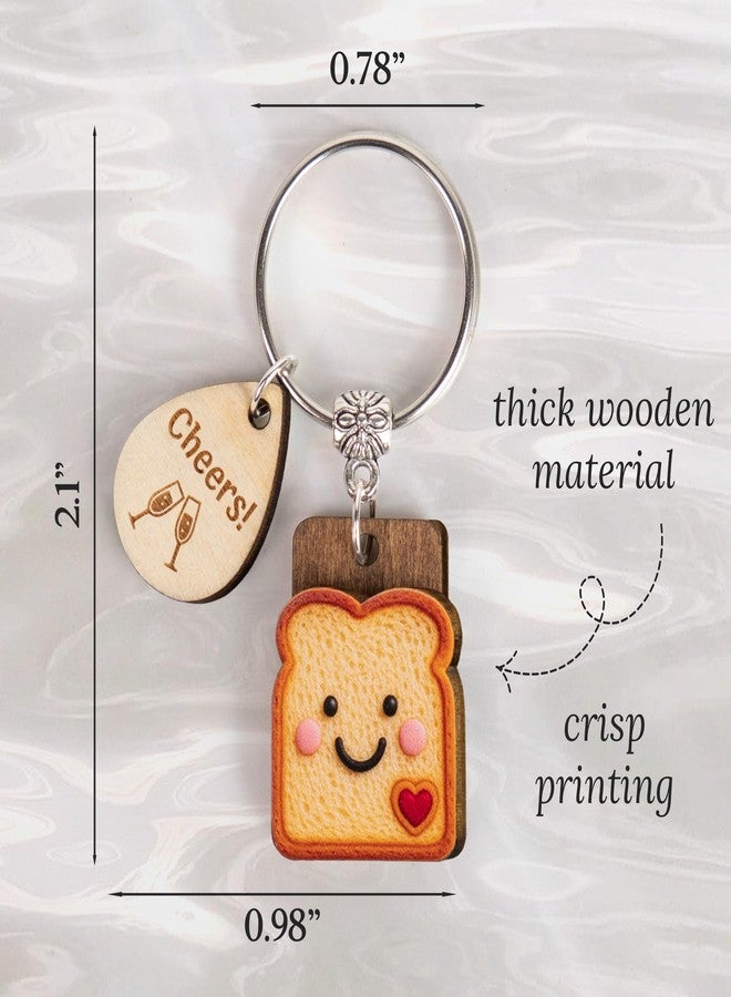 DINIZON Bread Toast Keychain Gifts for Women, Divorce Present for Women, New Job Gift for Woman, Gifts for Teenage Girls, New Beginnings Gift for Woman - Image 2